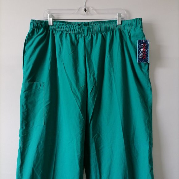 Dakota Womens Green High Rise Elastic Waist Scrub Pants Size XL - Picture 2 of 6
